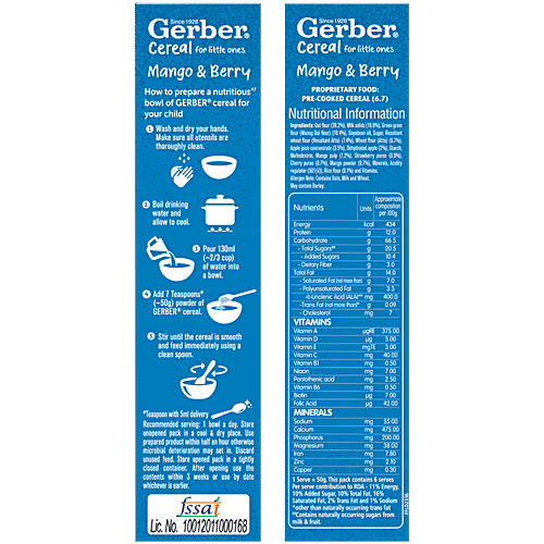 Gerber Cereals - Mango & Berry, 300 g Bag-In-Box 