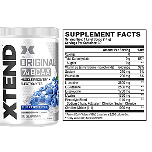 Buy Scivation Xtend BCAA 7 g Blue Raspberry, 30 Serving, For Athletes