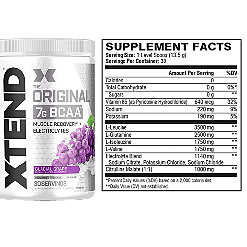 Buy Scivation Xtend BCAA 7 g Grapes, 30 Serving, For Athletes & Gym