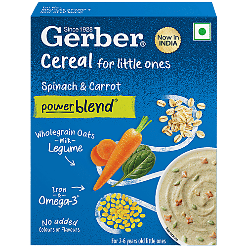 Buy Gerber Cereals Spinach & Carrot, For 26 Year Old Kids Online at