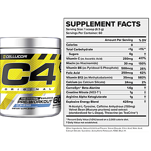 Buy Cellucor C4 Original Explosive PreWorkout Dietary Supplement Icy