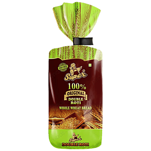 Buy Super Whole Wheat Bread/Double Roti 100 Original, High In Fibre Online at Best Price of