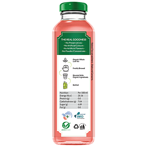 Goodricke Organic Darjeeling Iced Black Tea - Classic Peach, With Real Tea Leaves, For Healthy Refreshmen, 330 ml Glass Bottle 