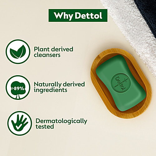 Dettol Neem Bathing Soap Bar With Pure Neem Oil, 300 g (Buy 3 Get 1 Free) 100% Pure Neem Oil