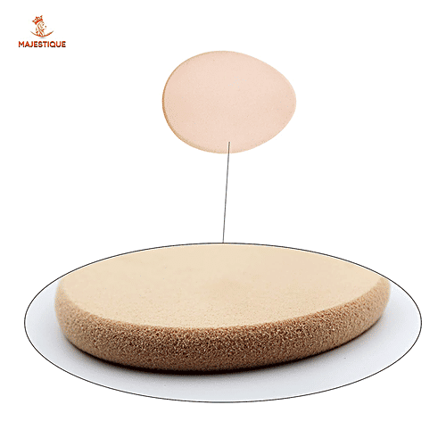 Majestique Flat Oval Shaped Face Makeup Sponge - Soft, For Primer, Compact, Powder, 1 pc  
