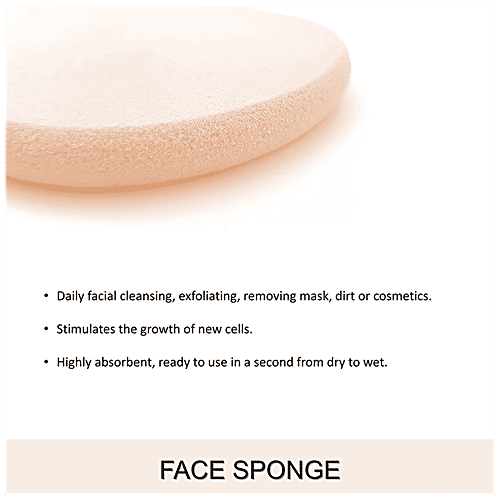 Majestique Flat Oval Shaped Face Makeup Sponge - Soft, For Primer, Compact, Powder, 1 pc  