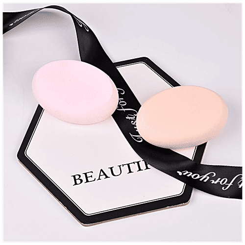 Majestique Flat Oval Shaped Face Makeup Sponge - Soft, For Primer, Compact, Powder, 1 pc  
