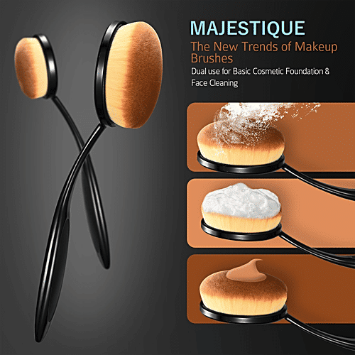 Majestique Oval Face Brush - Large, Soft & Smooth Bristles, For Makeup, 1 pc  