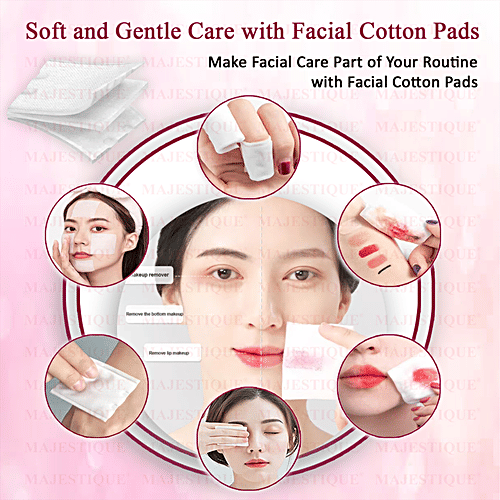 Buy MAJESTIQUE Facial Cotton Pads Makeup Removing Wipes, Ultra Thin