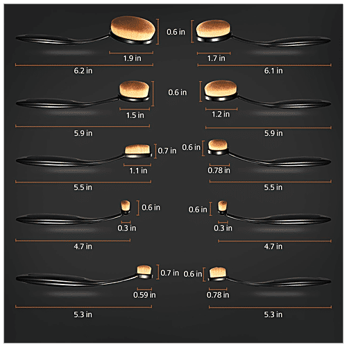 Majestique Premium Oval Makeup Brush Set - With Elegant Case, Soft & Smooth Bristles, 10 pcs  