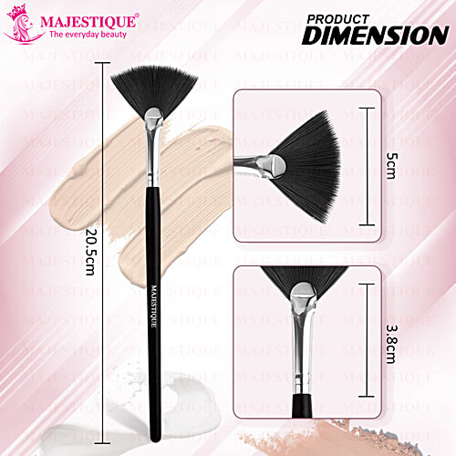 Majestique Facial Fan Brush - Multi-Use, Makeup Tools, For Highlighter, Contour, 1 pc  