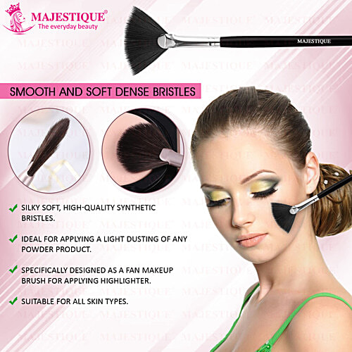 Majestique Facial Fan Brush - Multi-Use, Makeup Tools, For Highlighter, Contour, 1 pc  