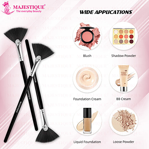 Majestique Facial Fan Brush - Multi-Use, Makeup Tools, For Highlighter, Contour, 1 pc  