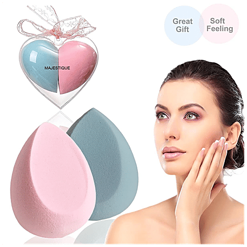 Buy MAJESTIQUE Makeup Face Sponge/Beauty Blender Soft, Heart Shaped, For Dry & Wet Use Online