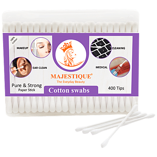 Buy MAJESTIQUE Cotton Swabs/Buds DualSided Tips, Organic, Natural