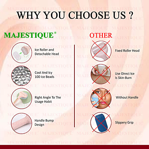 Majestique Ice Roller Face Massager - Skin Care Tools, For Face Tightening, Brighten Complexion, 1 pc  