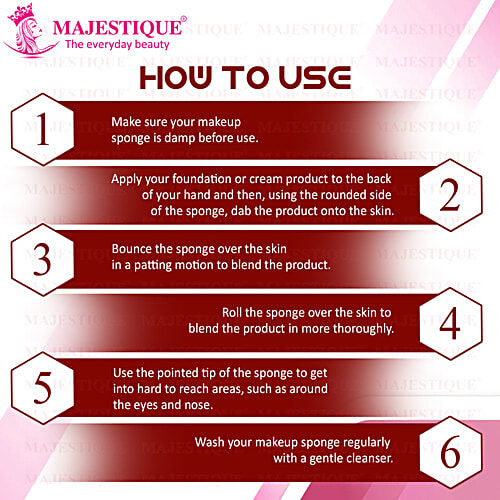 Majestique Makeup Mushroom Beauty Blender - Foundation Sponge, Super Soft, Skin-Friendly, 1 pc  