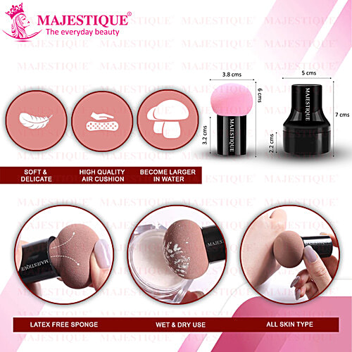 Majestique Makeup Mushroom Beauty Blender - Foundation Sponge, Super Soft, Skin-Friendly, 1 pc  