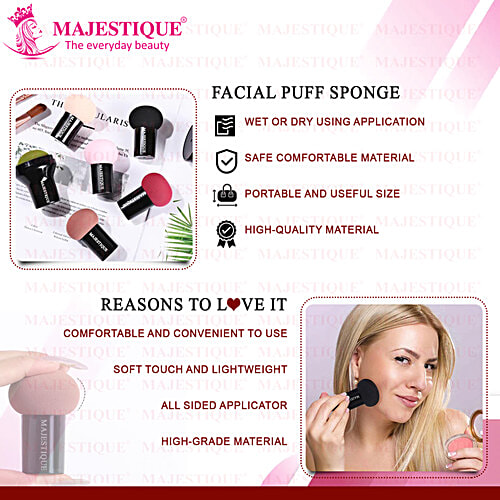 Majestique Makeup Mushroom Beauty Blender - Foundation Sponge, Super Soft, Skin-Friendly, 1 pc  