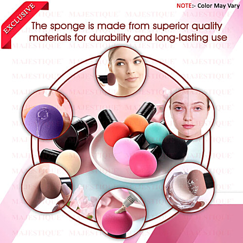 Majestique Makeup Mushroom Beauty Blender - Foundation Sponge, Super Soft, Skin-Friendly, 1 pc  