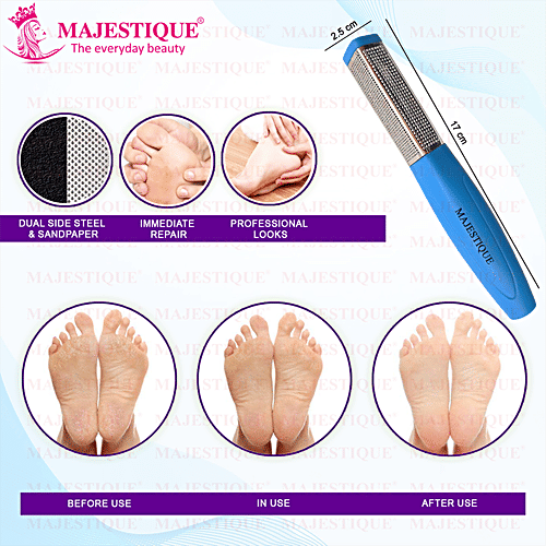 Buy MAJESTIQUE Double Sided Foot File Pedicure, Heel Rasp, Safe, For Dead Skin Foot Online at