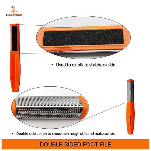 Buy MAJESTIQUE Double Sided Foot File Pedicure, Heel Rasp, Safe, For Dead Skin Foot Online at
