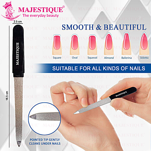 Majestique Professional Nail Filer/Buffer - Durable, Perfect For Travel Or Home Use, Black, 1 pc  