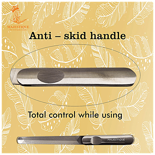 Buy MAJESTIQUE Stainless Steel Nail File Dual Sided, AntiSkid Handle