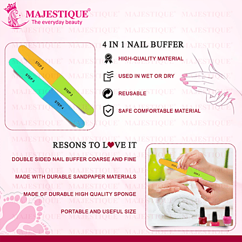 Buy MAJESTIQUE 4 Way Nail File & Buffer Dual Sided, Professional