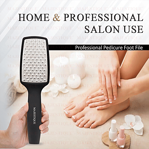 Majestique Foot Scrubber With Handle - With Comfortable Grip, Callus Remover, For Pedicure, 1 pc