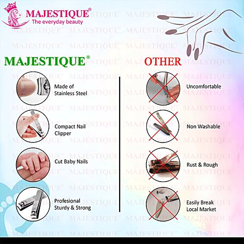 Majestique Compact Nail Clipper - Stainless Steel, For Men & Women, 1 pc