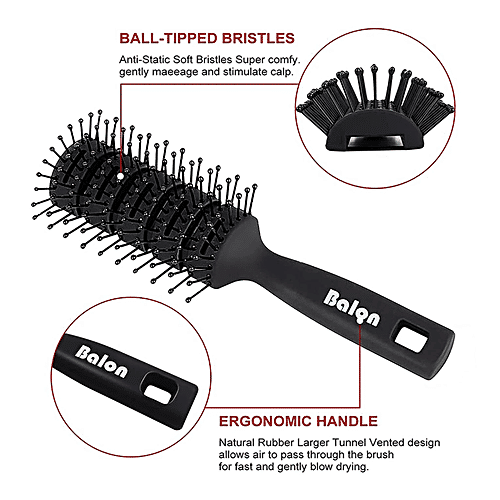 Buy MAJESTIQUE Vent Hair Brush BallTipped Bristles, Perfect For Wet