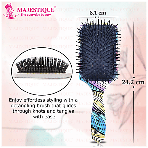 Buy MAJESTIQUE Detangler Hair Brush Flexible Bristles, For Thick