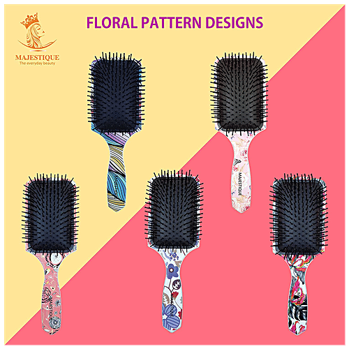 Buy MAJESTIQUE Detangler Hair Brush Flexible Bristles, For Thick