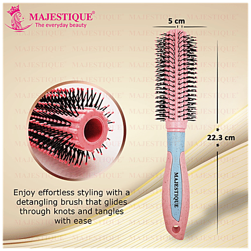 Buy MAJESTIQUE Round Blow Dry Brush Flexible Bristles, Prefect For Wet & Dry Hair Online at