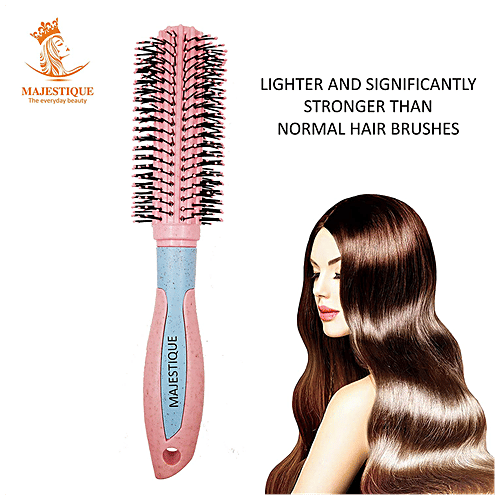 Buy MAJESTIQUE Round Blow Dry Brush Flexible Bristles, Prefect For Wet & Dry Hair Online at