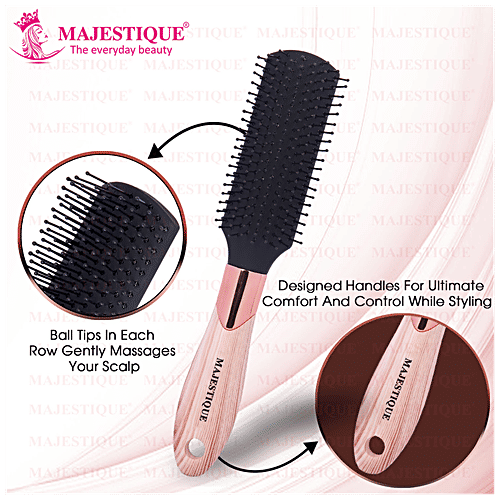Buy MAJESTIQUE Hair Brush Nylon Bristles, Comfortable Grip, Easily