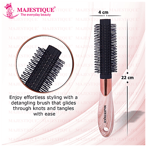 Buy MAJESTIQUE Roller Hair Brush Nylon Bristles, Strong Grip Handle