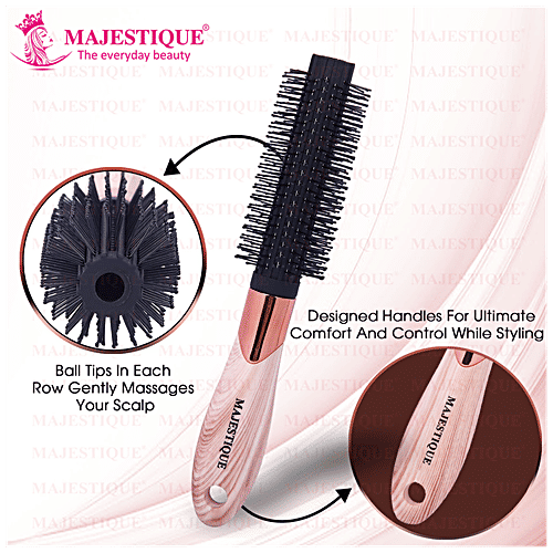 Buy MAJESTIQUE Roller Hair Brush Nylon Bristles, Strong Grip Handle