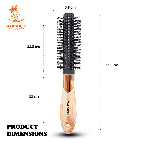 Buy MAJESTIQUE Roller Hair Brush Nylon Bristles, Strong Grip Handle