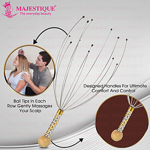 Majestique Head & Scalp Massager - No Tangles, For Deep Relaxation, Hair Stimulation, Stress Relief, 1 pc