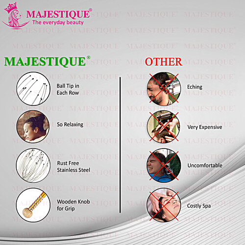 Majestique Head & Scalp Massager - No Tangles, For Deep Relaxation, Hair Stimulation, Stress Relief, 1 pc