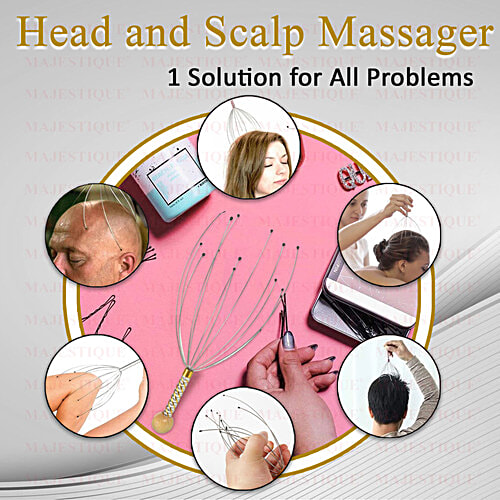 Majestique Head & Scalp Massager - No Tangles, For Deep Relaxation, Hair Stimulation, Stress Relief, 1 pc