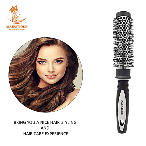 Buy MAJESTIQUE Roller Blow Dry Hair Brush Small, Flexible Bristles, Easily Detangles Hair