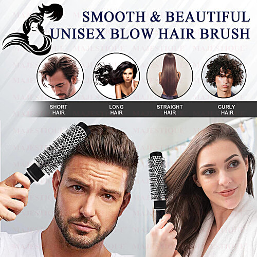 Majestique Roller Blow Dry Hair Brush - Small, Flexible Bristles, Easily Detangles Hair, 1 pc  