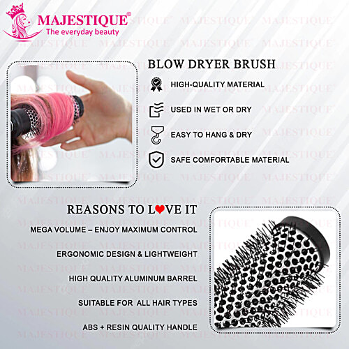 Majestique Roller Blow Dry Hair Brush - Small, Flexible Bristles, Easily Detangles Hair, 1 pc  