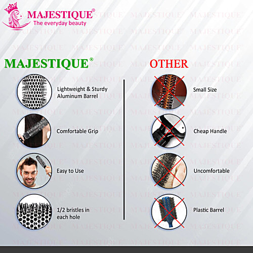 Majestique Roller Blow Dry Hair Brush - Small, Flexible Bristles, Easily Detangles Hair, 1 pc  