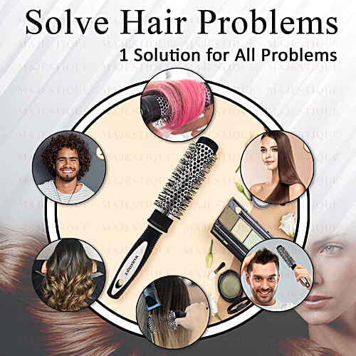 Majestique Roller Blow Dry Hair Brush - Small, Flexible Bristles, Easily Detangles Hair, 1 pc  