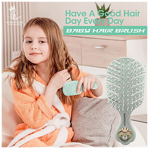 Buy MAJESTIQUE Detangling Baby Hair Brush Flexible Bristles, Perfect For Wet Hair Online at