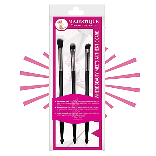 Buy MAJESTIQUE Face Brush Set Trio Dome Shader, Concealer & Angled